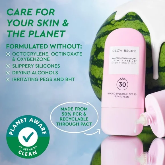 Glow Recipe Watermelon Glow Dew Shield Hydrating Fluid w/Niacinamide SPF 30, NIB - Picture 5 of 8